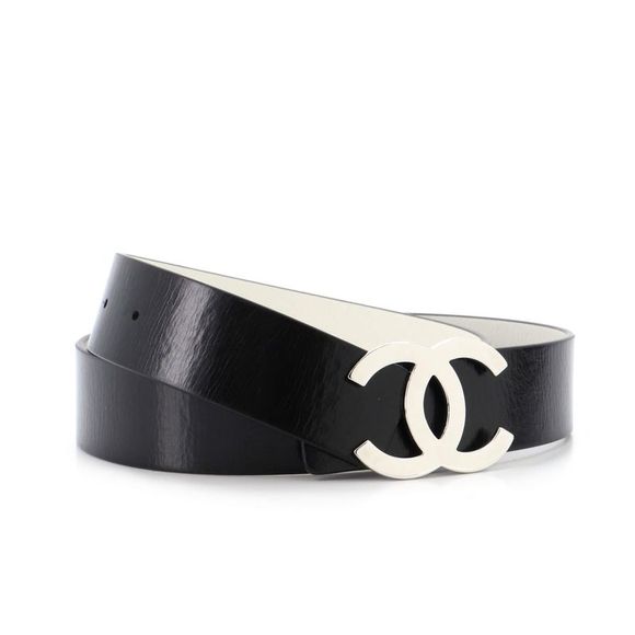 Chanel CC Reversible Belt Leather Wide 90 Black - Picture 3 of 6